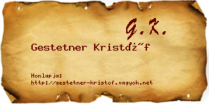 Gestetner Kristóf névjegykártya